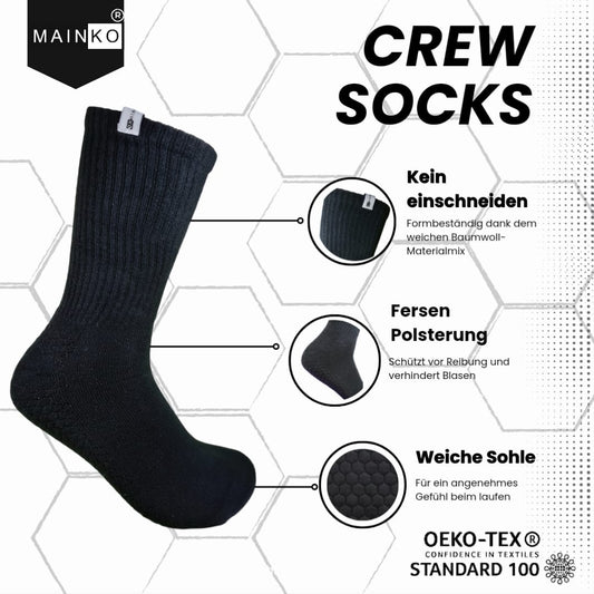 MAINKO ® Tenissocken Sportsocken Unisex, Schwarze Socken Herren, Sportsocken, Tennissocken Damen, Schwarze Socken, Socken Schwarz